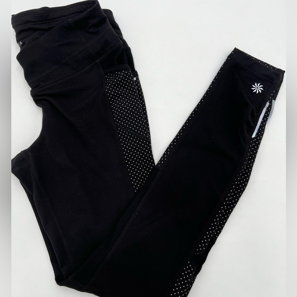 Athleta dot be free black and gray reflective running leggings size XS. - Picture 8 of 8